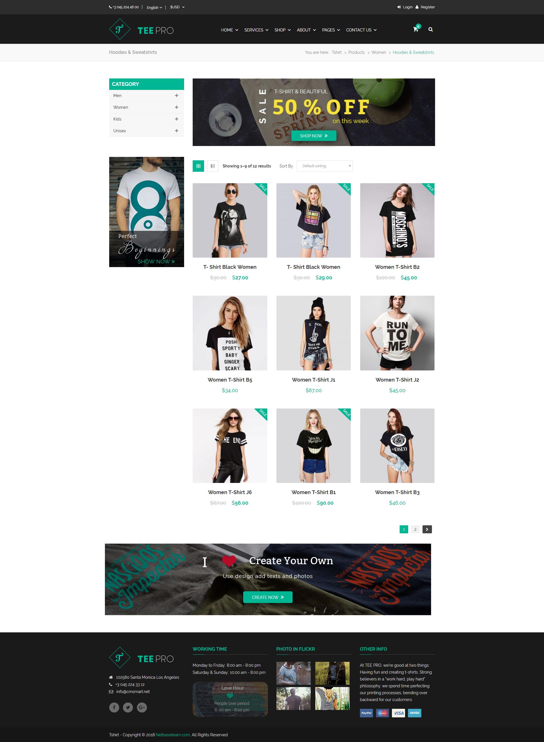 TEEPRO Woocommerce Custom T Shirt Designer WordPress Theme by